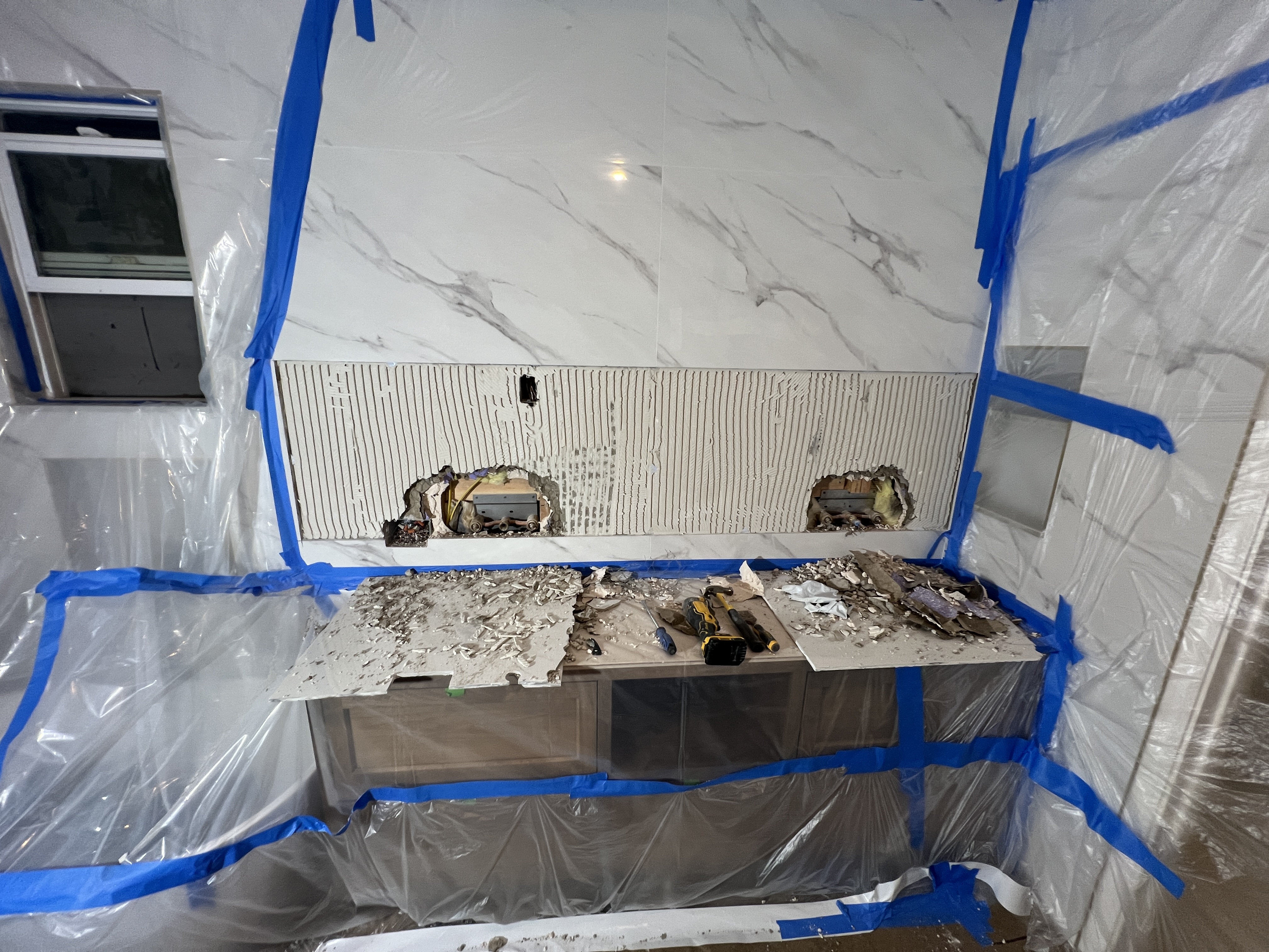 Before — Bathroom Vanity & Tile Repair
